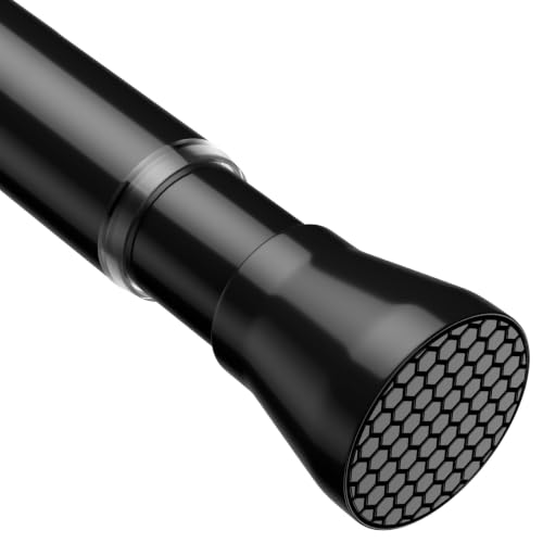AIZESI Shower Curtain Rod 45-77 Inch Tension Rods No Drilling, Black