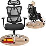 MELOKEA ReliefBack EN1335 - Silla de oficina ergonómica de 150 kg, personas