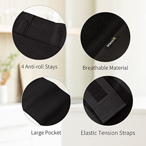 BraceUP Plus Size Back Brace for Woman and Man - Extra Large Lower Back Support with Straps and Compressions, Back Pain Relief, Abdominal Plus Size Binder (3XL 52-62 In)