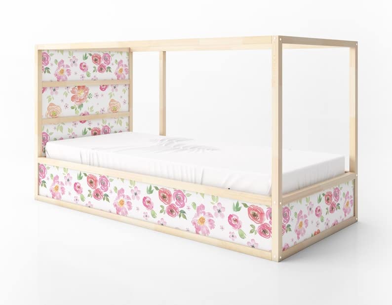 Vinilos decorativos rosas acuarela para muebles miniatura 2