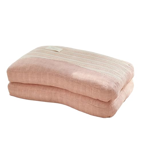 Neck Pillow, Memory Foam Material, with Slender, Resilient Cotton Fibers and Large, Plump Cotton Clusters. Pure White and Fluffy, Suitable for Both Back and Side Sleeping Positions. Pink