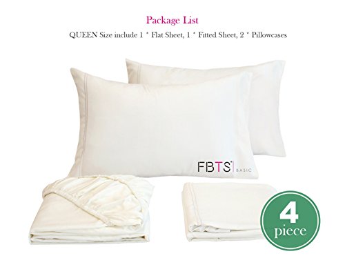 Fbts Basic Bed Sheets Queen White 1800 Luxury Microfiber Sheet Set Adjustable 15 To 18 Inch Mattress Deep Pocket Fitted Sheets For Women Men Bedroom #TOP2