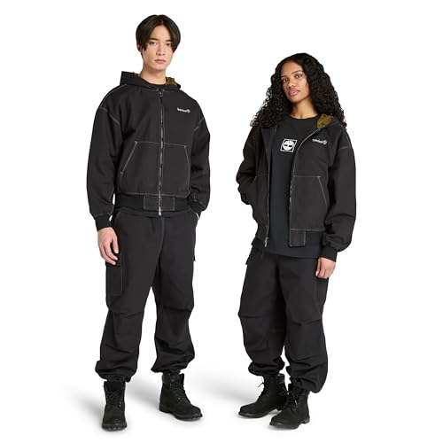 Timberland Men's Washed Duck Canvas Hooded Bomber