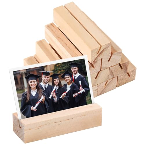 NICKLIN 12pcs Place Card Holders, Wooden Table Number Stands, Name Memo Card Holders for Home Party Events, Wedding Party Table Decoration