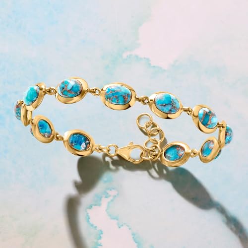 Ross-Simons Turquoise Bracelet in 18kt Gold Over Sterling3