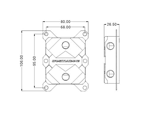 Bykski Cpu-Skylake-E-V3 Cpu Water Cooling Block - Full Metal - Nickel Plated (Lga 3647/Skylake) #TOP4