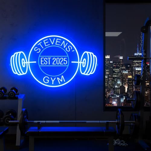 Custom Large Gym Neon Sign Personalized Home Gym LED Light Up Signs