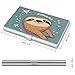 VstaDank Funny Sloth Stars Business Card Holder Fashion Aluminum Alloy Flip Cover Credit Card Holder High End Professional Name Cards Case Exquisite Pocket Metal Cards Holder for Work