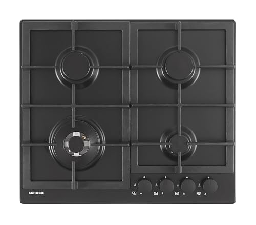 SCHOCK - Piano Cottura 4 Fuochi Gas Professional PC60 con Manopole Nere