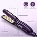 DSHOW Hair Crimper for Women - Crimping Iron with Titanium Ceramic Plates, 5 Adjustable Temps (140C-220C), Volumizing Crimper for 80s Fluffy Hairstyle, Auto Shut-Off, Dual Voltage Styling Tool[Purple]