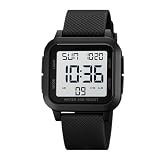 Generico Sport Digitaluhr Herren, LED Armbanduhr mit Wecker und Countdown