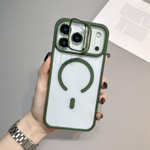 Coque transparente pour iPhone 15 avec support objectif alliage et anneau magnetique MagSafe