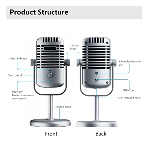 Microphone USB Xmic Z3 condensateur streaming compatible PC portable et Android