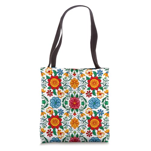 Bolsa Tote Bordada con Diseño Floral Otomí miniatura 1