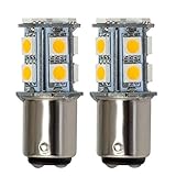 GRV Ba15d 1076 1142 High Bright Car LED Bulb 13-5050SMD DC 12V Warm White Pack of 2