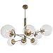 Varaluz 612730 Mid-Century 8 Light Chandelier, Antique Brass