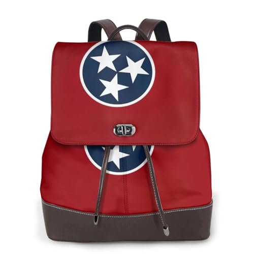 Sac à dos décontracté Tennessee en cuir noir pour éviter le mal de dos en voyage