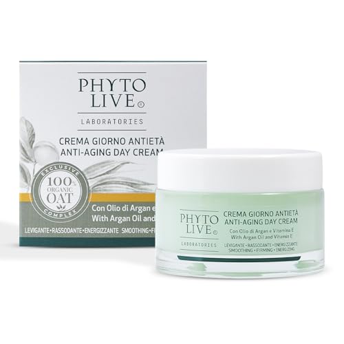 Phyto Live Laboratories Crema de día antiedad – Crema de día con aceite de argán y vitamina E – Hidratante contra el envejecimiento, reduce las arrugas y proporciona un cutis radiante – Todos los