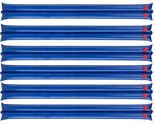 Winter Block Premium Double Chamber Water Tubes for Winter Pool Cover 8 6-pack Blue Heavy Duty Vinyl Rectangular Inground 6 Double Chamber 8 Feet Long Water Bags