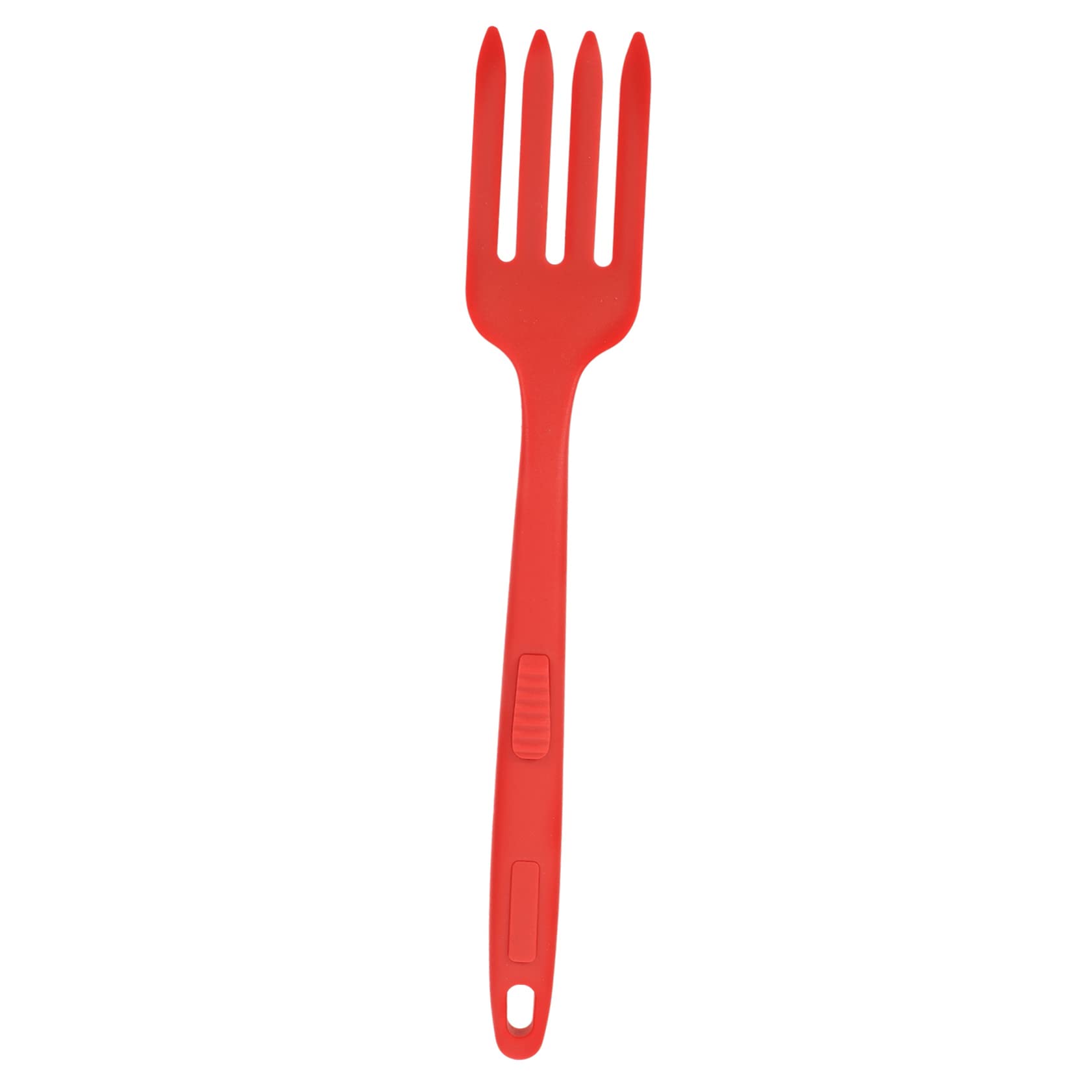 MOLUCKFU Silicone Cooking Fork Non Stick Fork Baking Fork Practical Cooking Fork Giant Fork Huge Fork Spaghetti Fork Stirring Forks Noodles Bacon Pasta Ergonomic Dinner Fork Red