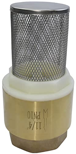 AERZETIX - Clapet Anti-Retour - C53428 - Ø1 1/4'' Pouces - Crépine Monobloc d'Aspiration - Clapet de Pied - Vanne Non Retour - en Laiton