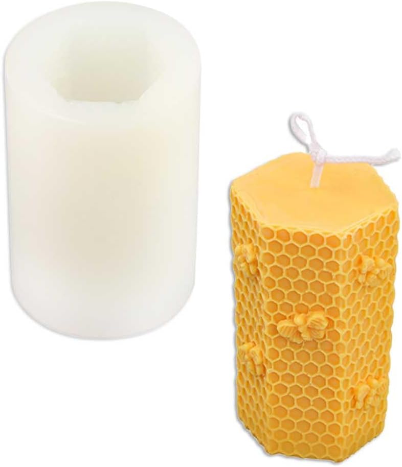 Tone Fun Hexagonal Column Honeycomb Shape Candle Silicone Molds for Making Candle, Resin, Aromatherapy Candles, Handmade Wax Soap, Home Decor, Craft
