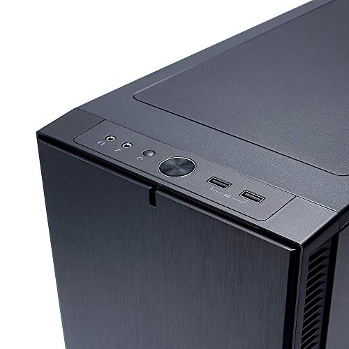 Fractal Design Define C TG - Compact Mid Tower Custodia computer - Ottimizzato per flusso d'aria elevato e elaborazione silenziosa - Interno modulare - Flusso d'aria - Layout aperto - Nero