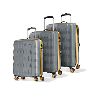 Aristocrat Comet Set of 3 (Cabin+Medium+Large) Hard Case Trolley Bags, Grey