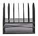 Safco Onyx Desk Organizer, 6 Vertical Compartments and 2 Trays, Office and Classroom Mailbox , Paper and Mail Sorter, Steel Mesh, Black