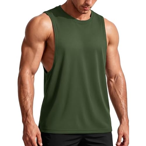 TACVASEN Men's Muscle Tank Tops Dry Fit Workout Shirts Gym Sleeveless Shirts Bodybuilding Athletic Training Running