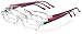 Optx 20/20 Fashion Reading Glasses, Clear Front, Solid Color Temples, +150 (Pack of 3)
