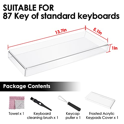 Gaming Keyboard Dust Cover, Mechanical Keyboard Cover, Premium Frosted Acrylic Keypads Cover For 80% Compact 87 Key For Mechanical Gaming Wireless Portable Keyboard (L13.7'' * W5.1'' * H1'') #TOP5