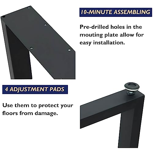 Fjankui Coffee Table Legs 16 Inches Tall, Modern Metal Bench Legs, Triangular Industrial Heavy Duty Coffee Table Base, Diy Iron Side Table Legs, With 4Pcs Floor Protectors #TOP5