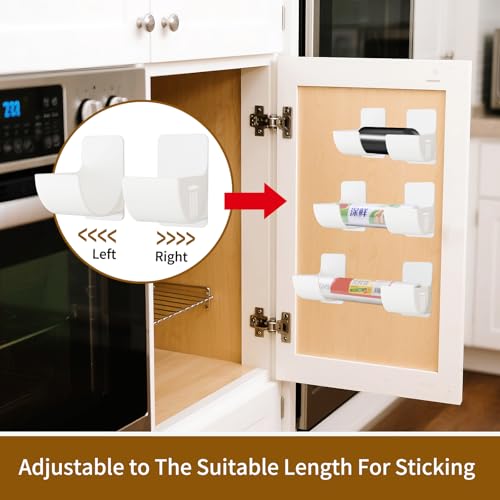 Miniatura 3 de Jiayaus 12 Soportes Ajustables Para Bolsas De Basura, Organizador De Cocina, Autoadhesivo, Sin Perforación, Dispensador De Bolsas De Basura, Organizador Para Almacenamiento De Cocina, Bolsas De Basura
