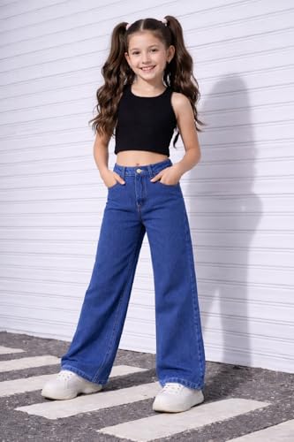 Image of ADBUCKS Stretchable Denim Fabric High Rise Straight Fit Jeans for Girls