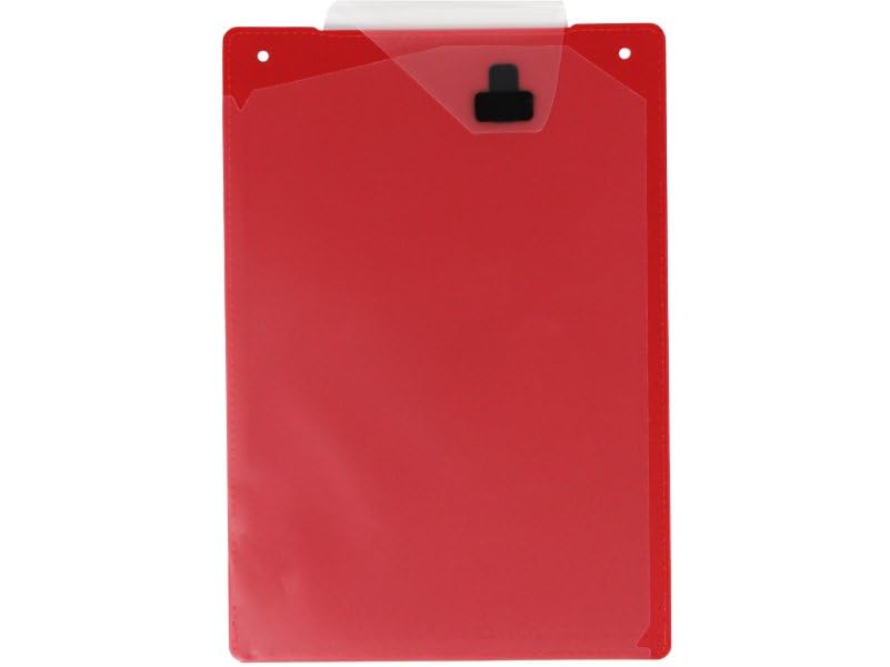 Cartelline per officina, 12 pezzi, formato A4, in plastica PP infrangibile, con custodia per chiavi dell'auto, colore: rosso