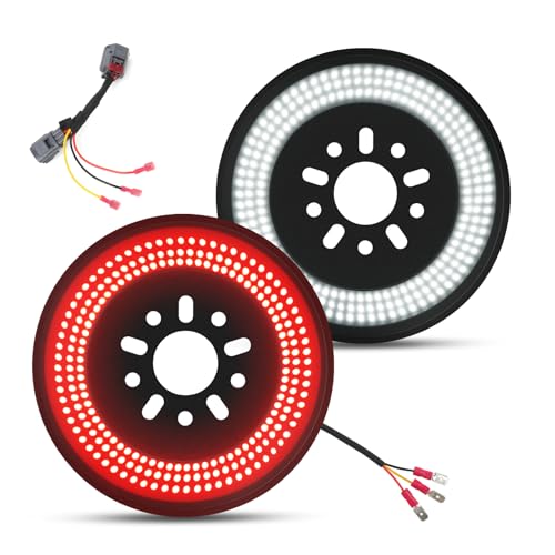 Spare Tire Brake Reverse Light Fits for Jeep Wrangler JL & JLU 2018-2025, Large Lighting Area Super Bright Red Ring Brake Tire Light, Plug-N-Play Rear Spare Lights for Wrangler JL & JLU Accessories