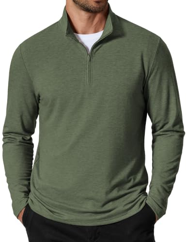 Image of COOFANDY Polo Shirts for Men Adult Long Sleeve T Shirt Army Green L
