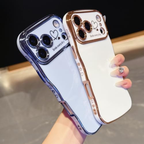 Coque iPhone 17 Pro Max silicone blanc cœur protection ondulée - 6