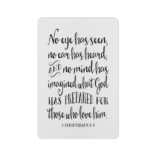 Aluminum Sign 12 X 8 Inch - 1 Corinthians 2 9 Christian Wall Art Poster Suitable For Home Doors Bedroom Livingroom Bars Restaurants Cafes Office Decor30*20cm