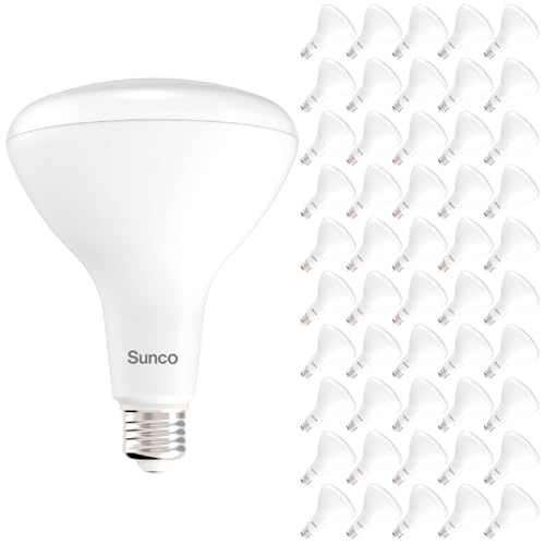 Sunco 50 Pack BR40 LED Flood Light Bulb, E26, 17W=100W, 3000K Warm White