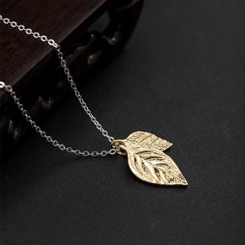 Collier feuille de haute qualité en argent 925 véritable