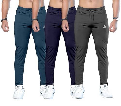 Image of FTX Men Solid Regular Fit Polyester Track Pant (Pack of 3)