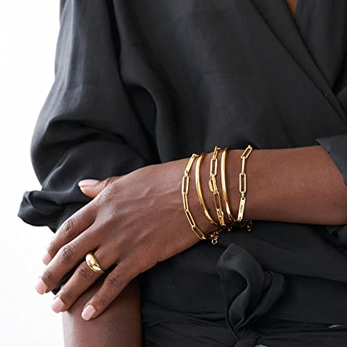 OAK & LUNA - Personalized Ivy Name Paperclip Chain Bracelet with Custom Inscriptions - Engraved Gift for Her, Women, Mom - Custom Jewelry for Mother's Day, Christmas, Birthday4