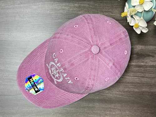 Image of Sailing Captain Hat for Boat Owners, Skipper Baseball Cap for Adult | Boating & Lake Days, Nautical Inspired Style, Detailed Embroidery, Adjustable Buckle Back