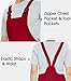WORK IDEA Men's Bib Overalls Workwear Fashion Lightweight Jumpsuit with Pockets, Red, L
