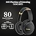 Falebare Noise Cancelling Headphones, Bluetooth Headphone Over The Ear Headset Wireless Bluetooth with Mic, 80H Playtime, Deep Bass, Comfort Fit, Portable Lightweight Headphones for Travel, Home