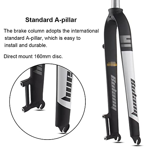 Bolany Bike Rigid Suspension Forks 1-1/8" Threadless Straight Steerer Universal 26/27.5/29" Disc Brake 9Mm Qr Mtb Front Forks Aluminum Alloy Super-Light Bike Forks (X6-White) #TOP2