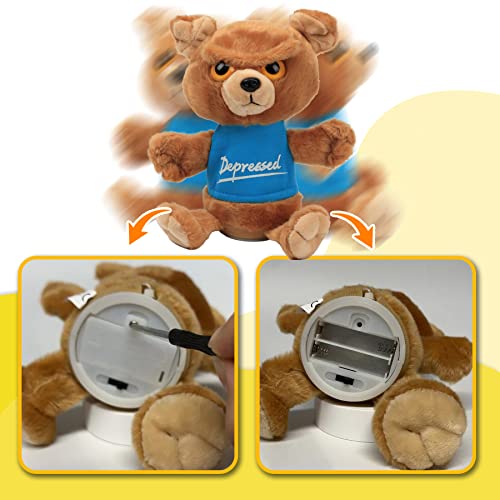 Cuteoy Grumpy Puppy Stuffed Animal Release Stress Rotating Emotionally Soothing With Screaming Interactive Touch Control Plush Toys Funny Gifts For Kids #TOP1