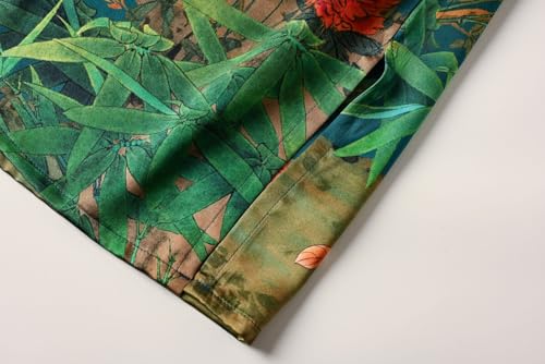 Image of Women's Silk Kimono Robe Short Bathrobe Nightgown 100% Mulberry Silk for Women - Classic Floral Pattern